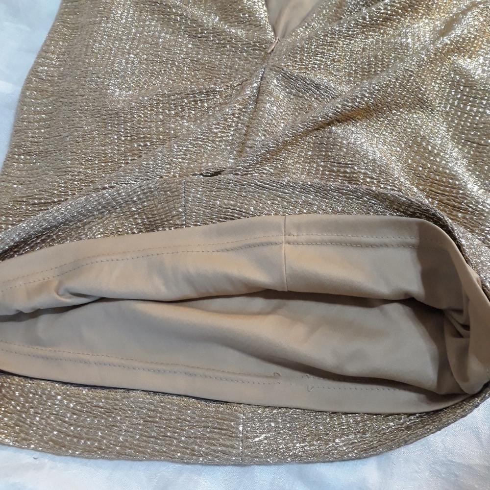 LOGAN/PAPELL STRAPLESS GOLD MINIDRESS-SZ 5/6 - Picture 7 of 8